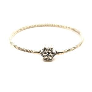 Pandora Shine Bright Star Clasp Sterling Silver Mesh Bracelet 7in 17.8cm